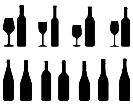 Glasses and bottles Stock Illustration