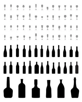 Glasses and bottles Stock Illustration