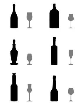 Glasses and bottles Stock Illustration