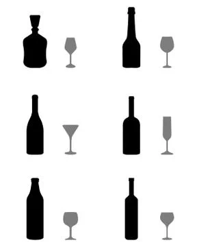 Glasses and bottles Stock Illustration