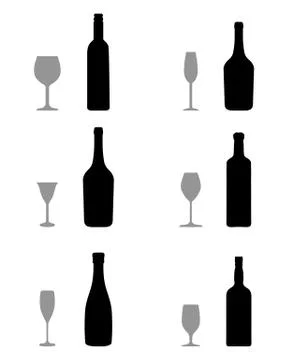 Glasses and bottles Stock Illustration