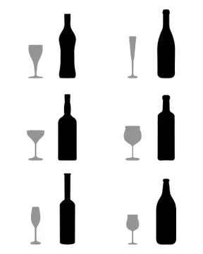 Glasses and bottles Stock Illustration