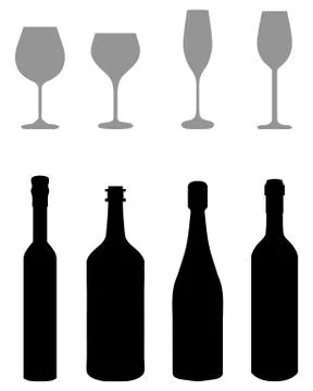 Glasses and bottles Stock Illustration