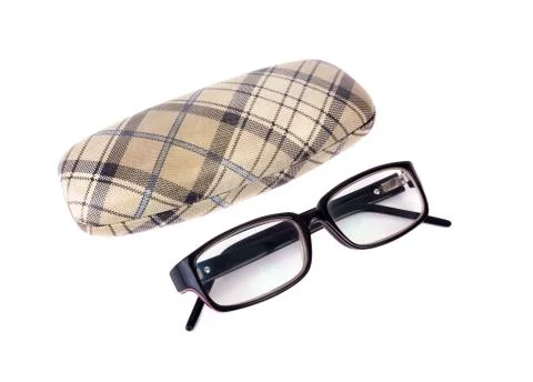 Glasses and case Stock Photos