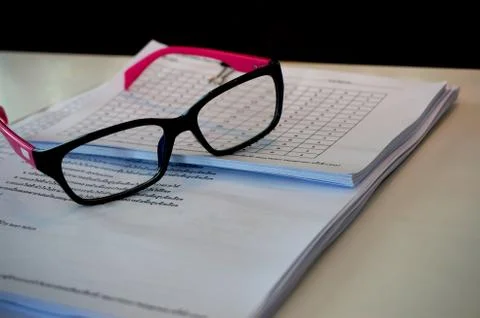 Glasses and document Stock Photos