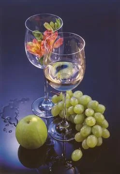 Glasses And Fruits Stock Photos
