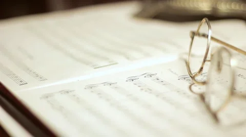 Glasses and Music Notes Stock Footage 1915432