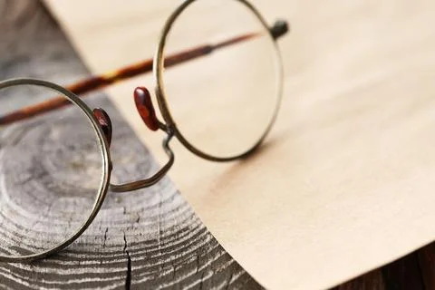 Glasses And Paper Stock Photos