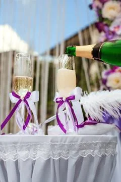 Glasses and wedding Stock Photos