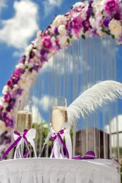 Glasses and wedding Stock Photos