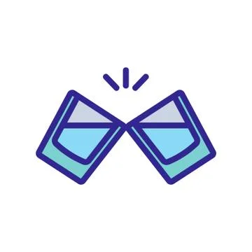 The glasses are a choke icon vector. Isolated contour symbol illustration Stock Illustration