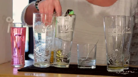 Glasses on Bar Stock Footage 34624734