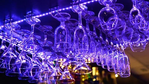 Glasses on the bar Stock Footage 106209519