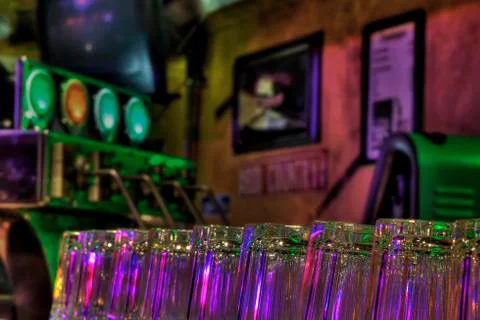 Glasses in a bar Stock Photos