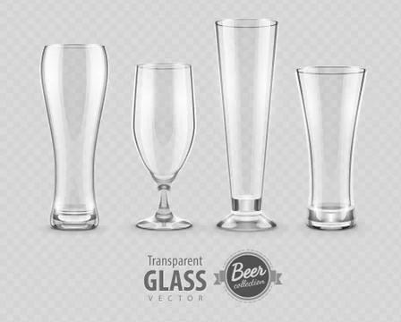 Glasses for beer drinking in pub empty set Stock Illustration