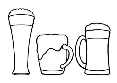 Glasses of beer Illustrazione stock