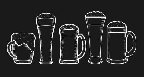 Glasses of beer Stock Illustration