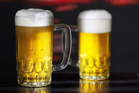Glasses of beer Stock Photos