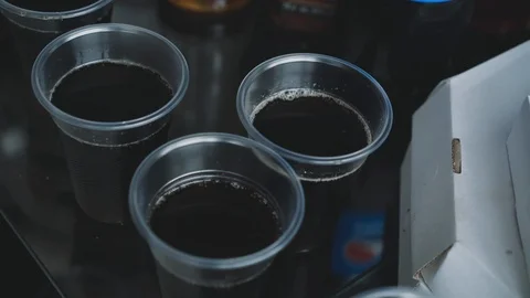 A glasses of beer on table background. 4K 動画素材 116915257