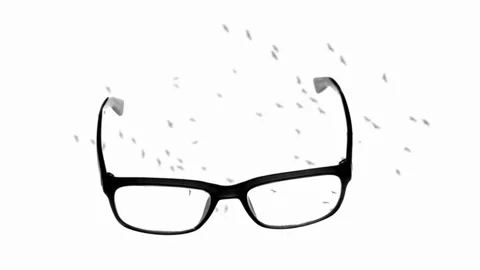 Glasses with Birds on Background Stock Footage 87297236