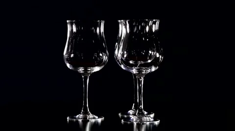 Glasses on black background. The camera motion in a circle Video stock 52932575