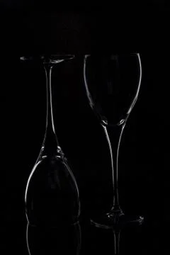 Glasses on a black background Stock Photos