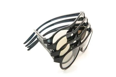 Glasses in a black plastic frame isolated over the white Stock Photos