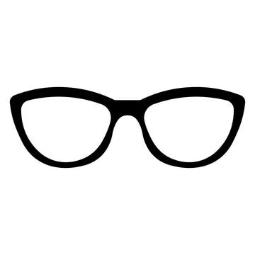 Glasses black vector icon on white background Stock Illustration