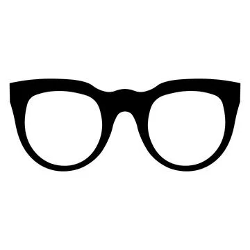 Glasses black vector icon on white background Stock Illustration