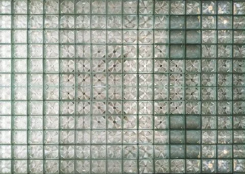 Glasses blocks wall pattern reflection Stock Photos