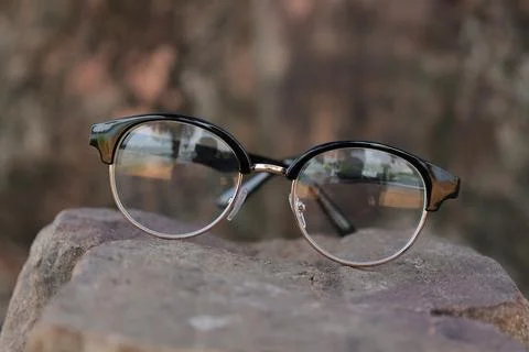 Glasses on blur background Fotos de archivo