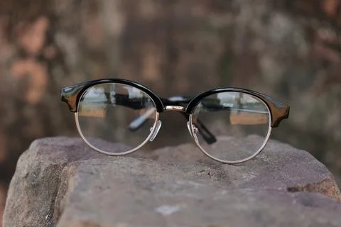 Glasses on blur background 스톡 사진