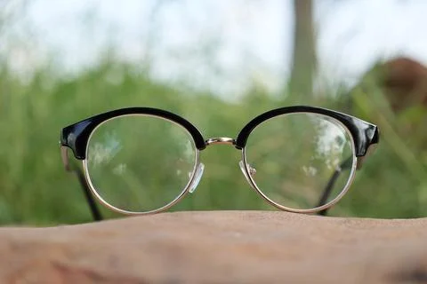 Glasses on blur background 库存照片