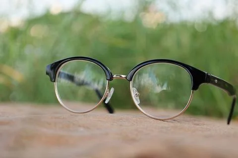 Glasses on blur background Stock-Fotos
