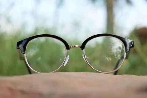 Glasses on blur background Fotos de archivo