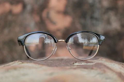 Glasses on blur background Fotos Stock