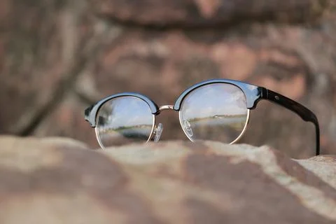 Glasses on blur background Stock-Fotos