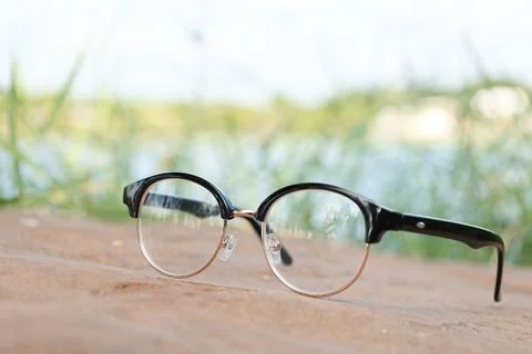 Glasses on blur background Фото