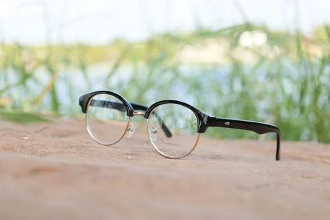 Glasses on blur background Фото