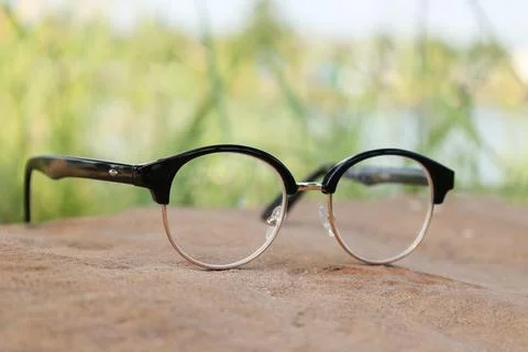 Glasses on blur background Fotos de archivo