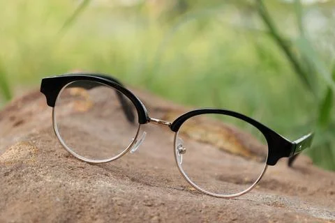 Glasses on blur background Fotos de archivo