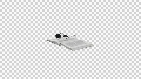 Glasses on a book on an isolated background Stock Illustration