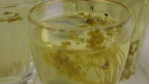 Glasses with brine from fermented vegetables Stock Footage 122011334