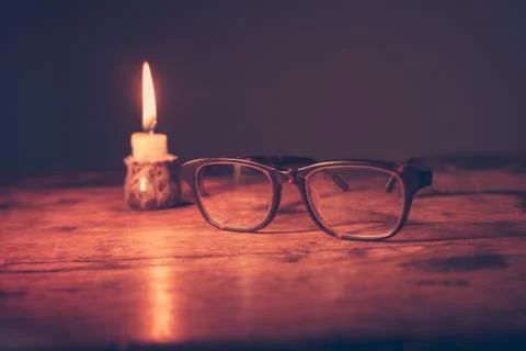 Glasses by candlelight Stock-Fotos