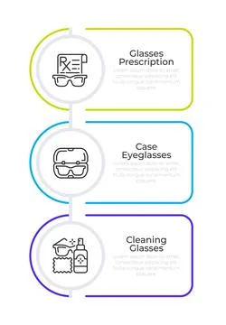 Glasses care infographic rounded rectangle 库存插图