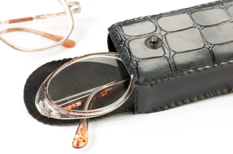 Glasses in a case Stock Photos