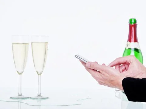 Glasses of champagn Stock Photos