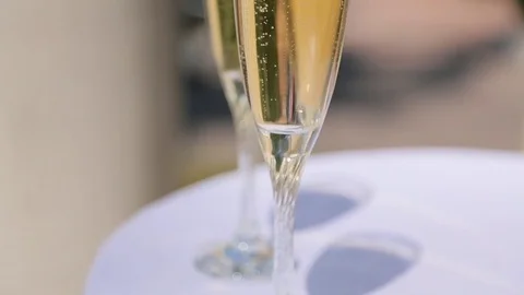 Glasses with champagne close up Stock Footage 74427137