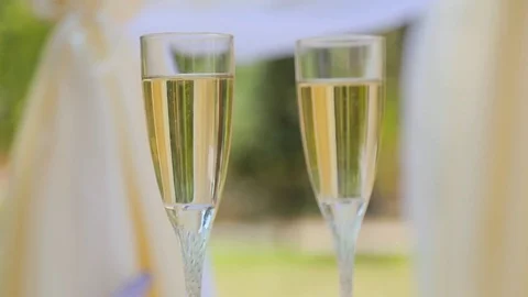 Glasses with champagne close up Stock Footage 74427184