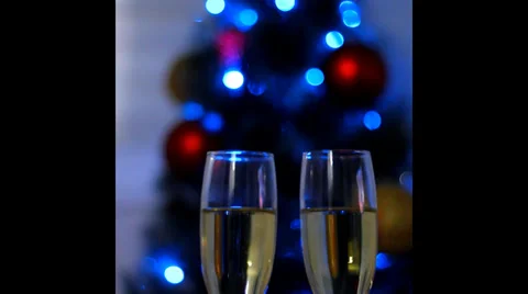 Glasses of champagne. Stock Footage 33764483